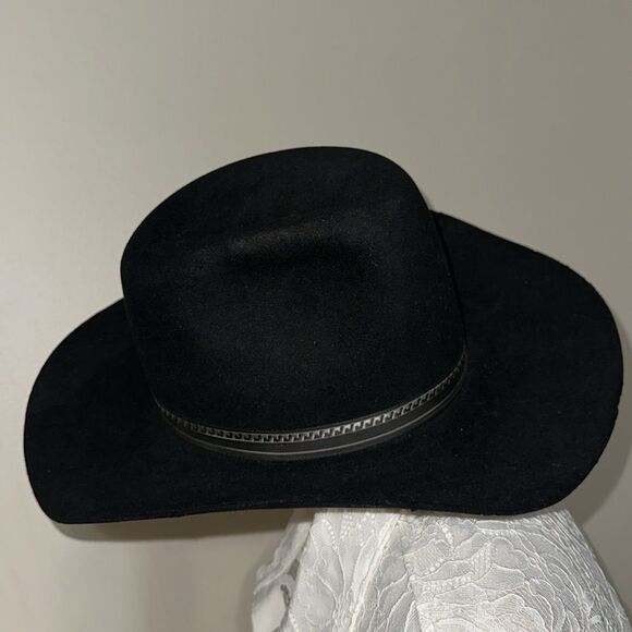 Smithbilt Vintage Black Cowboy Cattleman Rancher Western 100% Fur Felt Hat - Picture 5 of 13